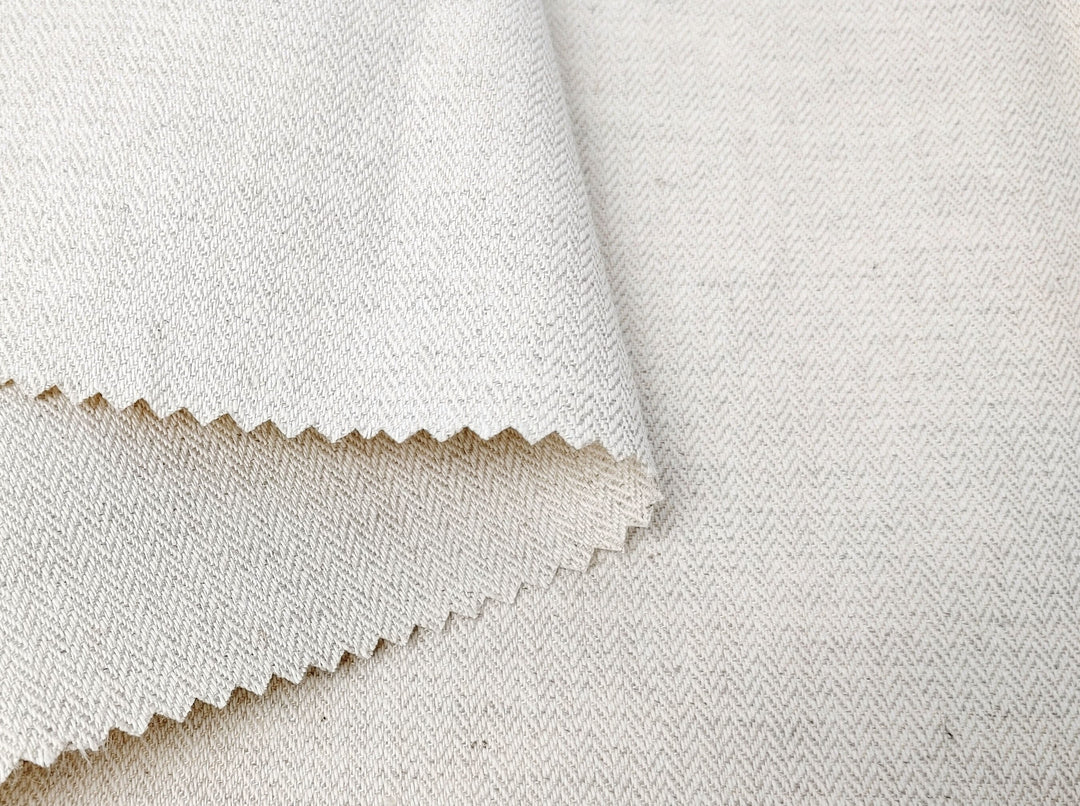 Natural Color Linen Cotton Herringbone Twill Fabric 2172