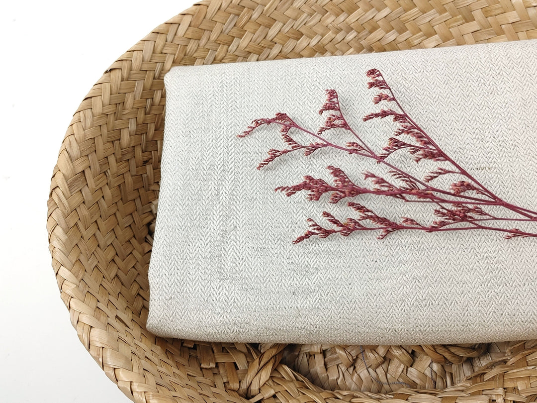 Natural Color Linen Cotton Herringbone Twill Fabric 2172
