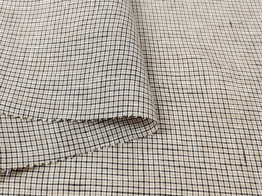 100% Linen Fabric – Fine 21s Yarn, Light & Soft Small Gingham Starcheck 6737 6748 7367