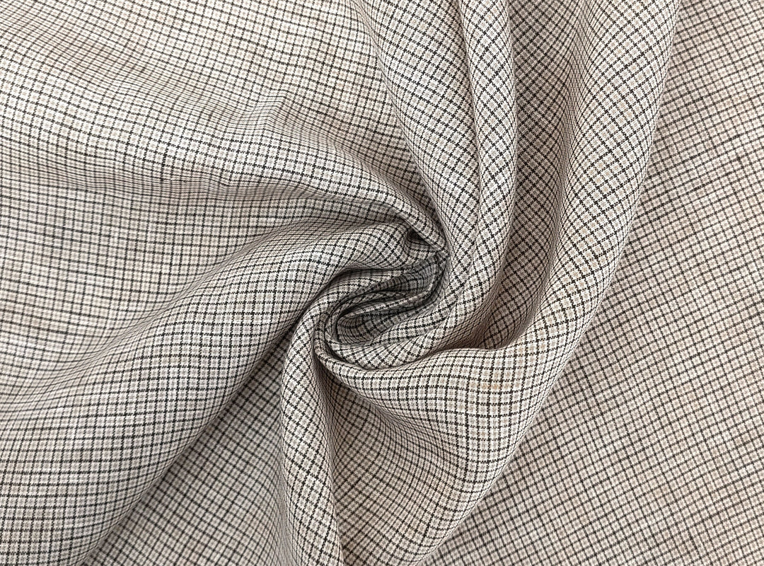 100% Linen Fabric – Fine 21s Yarn, Light & Soft Small Gingham Starcheck 6737 6748 7367