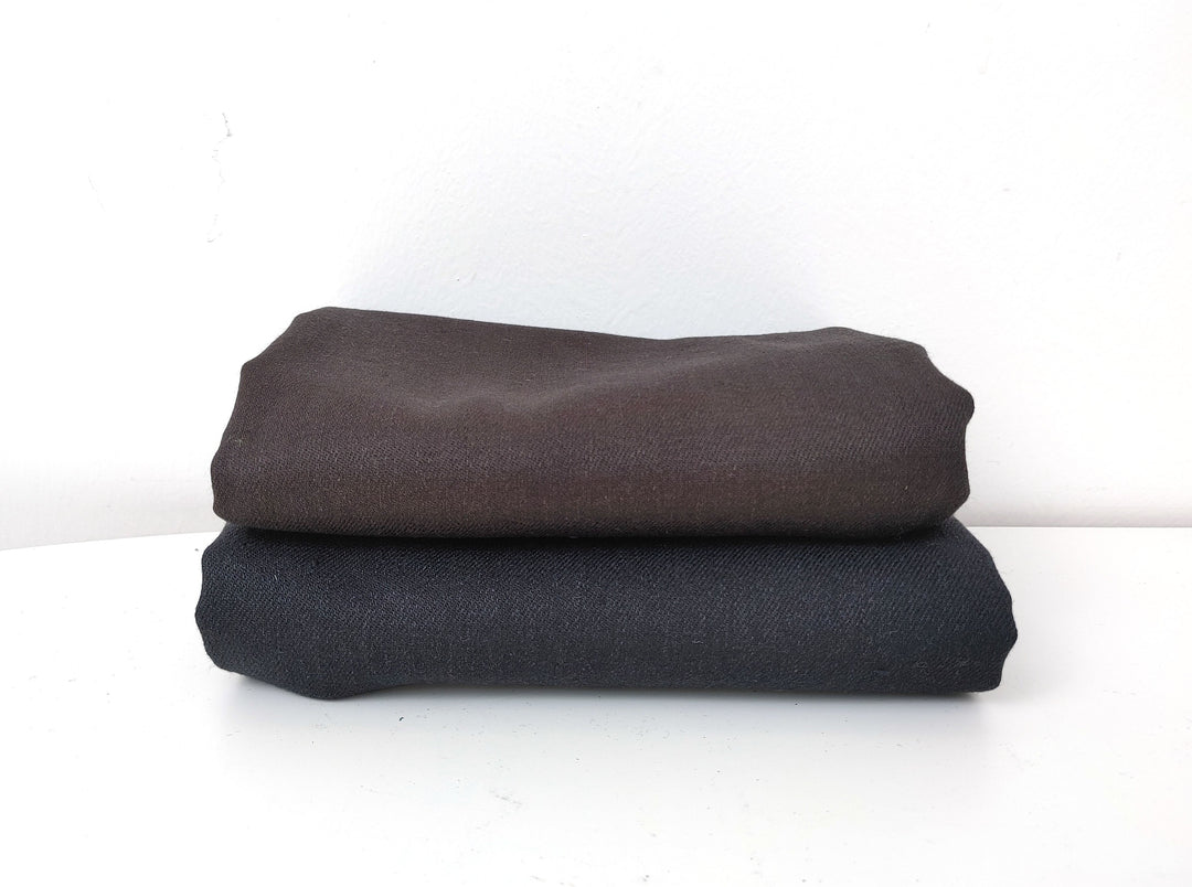 Wool Linen Blend Fabric – Twill Weave, Medium-Heavy  6676 6677