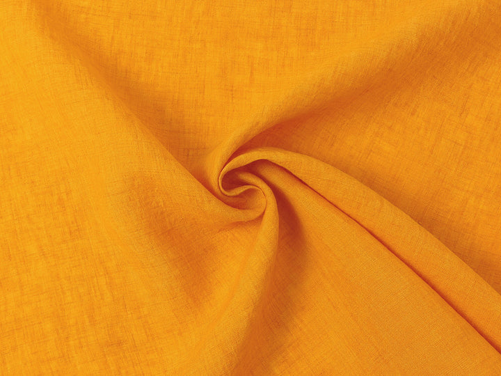 100% Linen Soft&Crisp Fabric 21s Vintage Chambray Mustard 7539