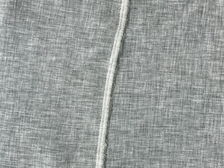 Grey Color 100% Linen Chambray Fabric 8487 | Pre-Washed Soft Touch | 44"