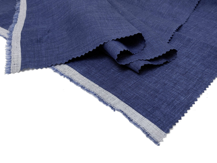 100% Linen Vintage Dyed Delave Fabric – Fine 21s Yarn, Pre-Washed, Light Weight Violet(dark) 6372
