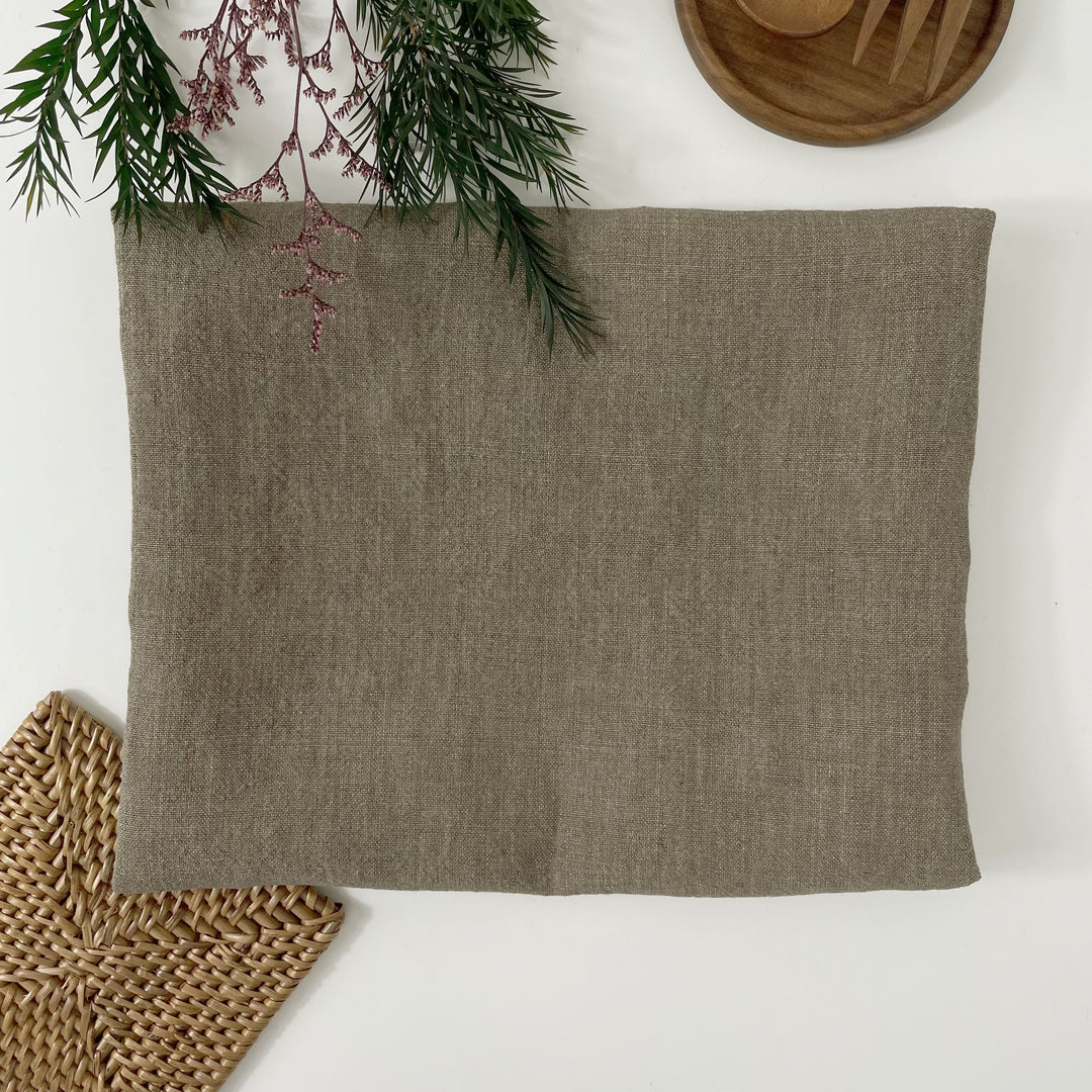 High Twisted Linen Fabric 14s Medium Weight Khaki(light) 6311