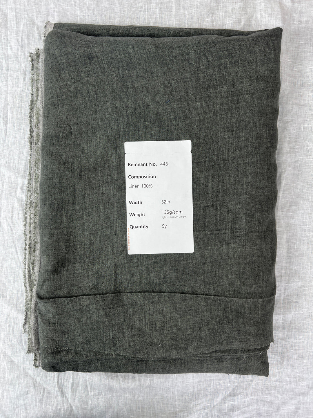Remnant Fabric #448 - Linen 100%  - 9y