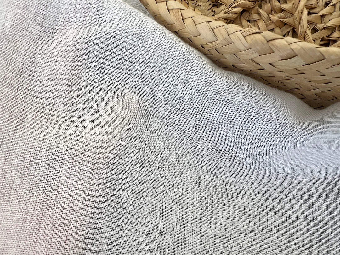 White Linen Rayon Fabric – Ultra Lightweight, Gauze Texture, 46” Wide 3226