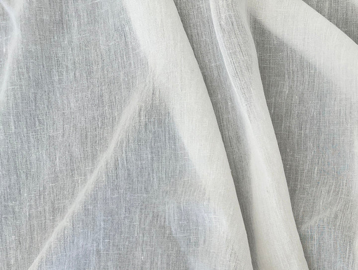 White Linen Rayon Fabric – Ultra Lightweight, Gauze Texture, 46” Wide 3226
