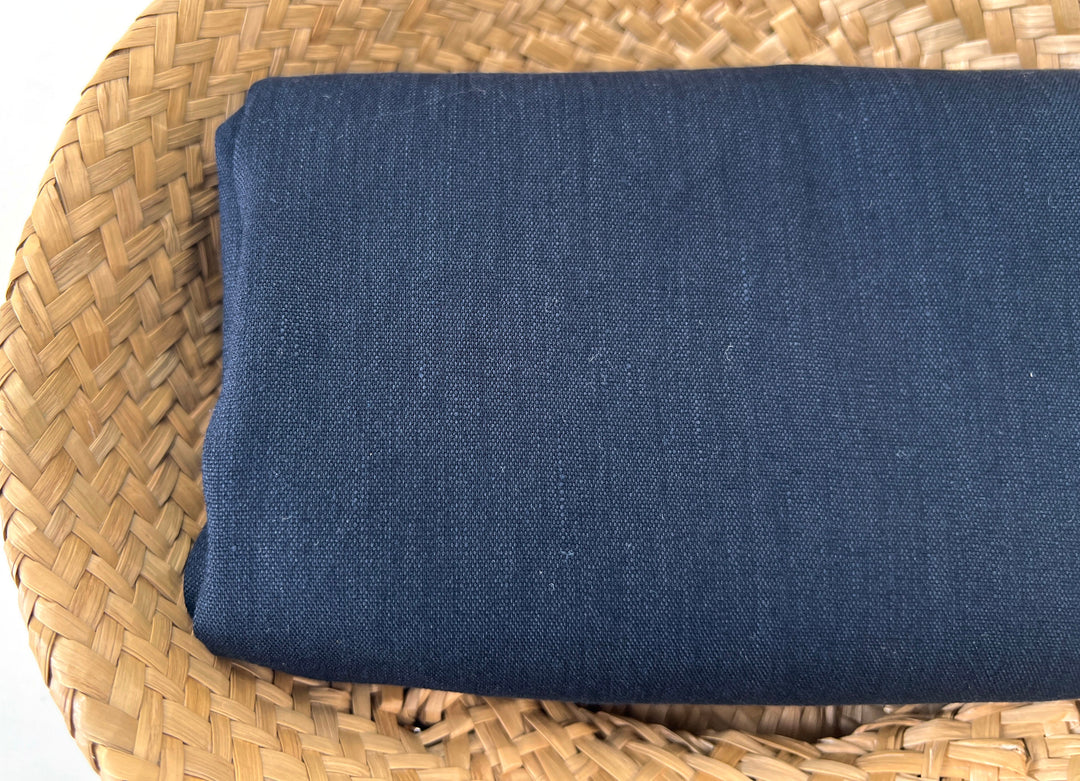 Linen Rayon Spandex Fabric – Great Drape & Comfort Stretch, Dark Navy & Grey 8162 8163