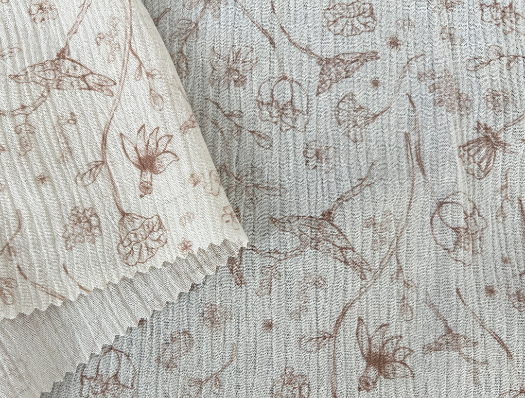 Birds of a Feather, Linen Rayon Print Fabric, Design by Madeline, Madswick Studio, 8222 8223 8224 8225