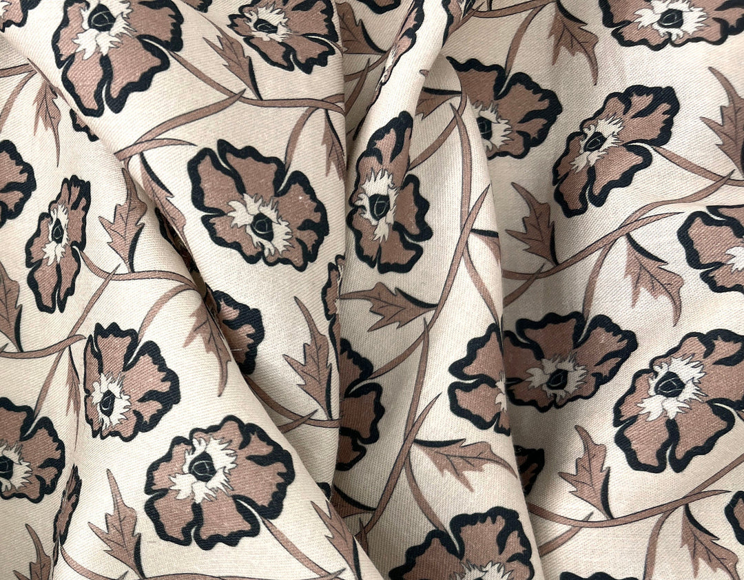 Drifting on the Vineyard – Ramie Cotton Satin Weave Fabric, Design by Madeline, Madswick Studio, 8229 8230 8231
