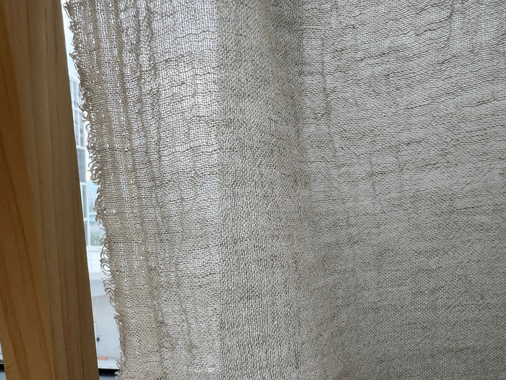 Pure Linen Slight Wrinkle-Effect Fabric - High-Twist Yarn, Low Density 6554 6242