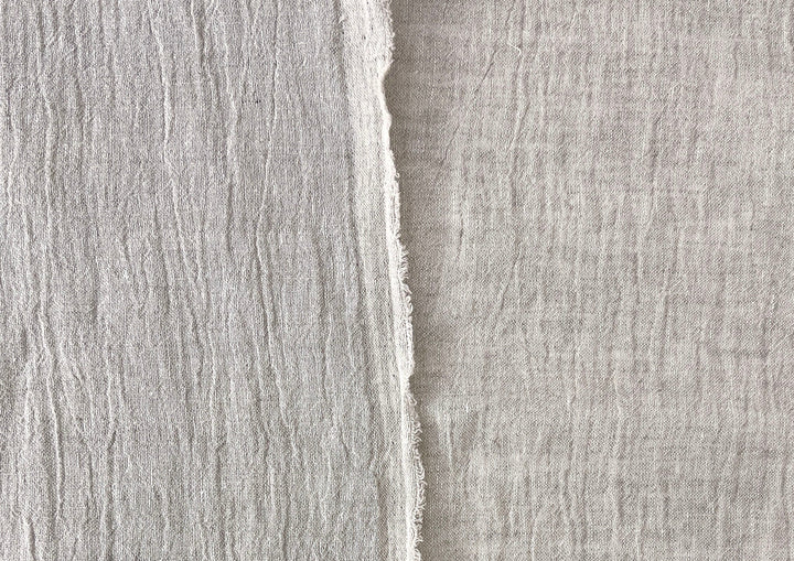Pure Linen Slight Wrinkle-Effect Fabric - High-Twist Yarn, Low Density 6554 6242