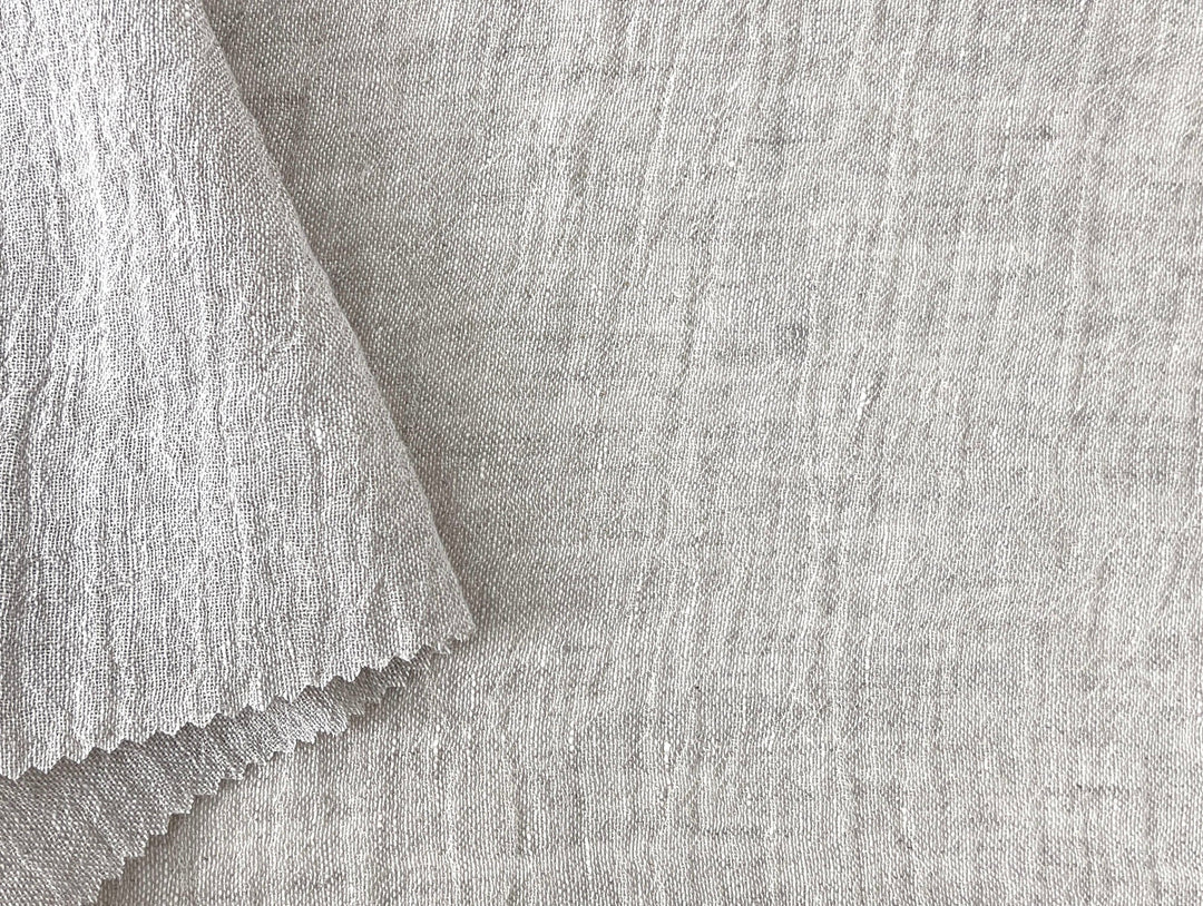 Pure Linen Slight Wrinkle-Effect Fabric - High-Twist Yarn, Low Density 6554 6242