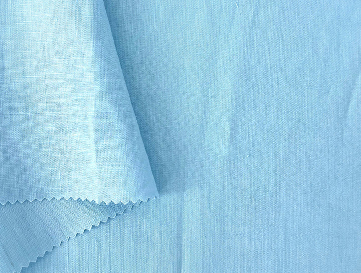 100% Linen Fabric – Sky Blue, Plain Weave, Light–Medium Weight 2551 3462