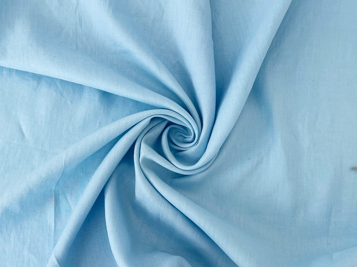 100% Linen Fabric – Sky Blue, Plain Weave, Light–Medium Weight 2551 3462