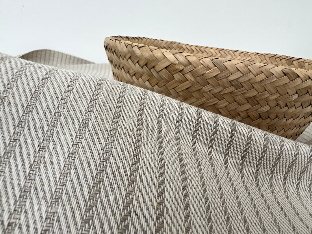 Linen Cotton Fabric – Dobby Herringbone Twill Weave, Medium Heavy Weight 1592