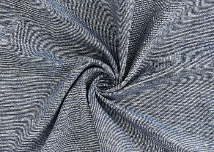 Linen Cotton Fabric – Navy Denim Style Chambray Twill, Medium to Heavy Weight 1567