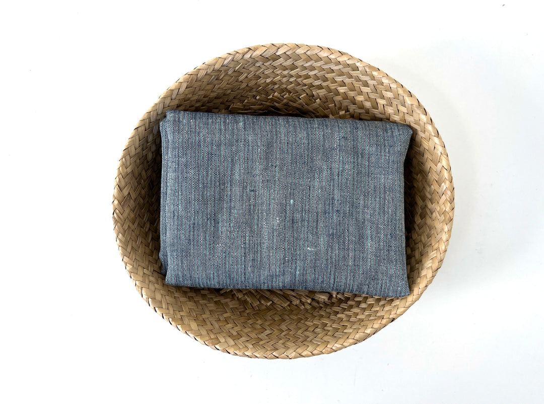 Blue Stripe Linen Lurex Fabric – Metallic Sparkle, Light-Medium Weight 2972