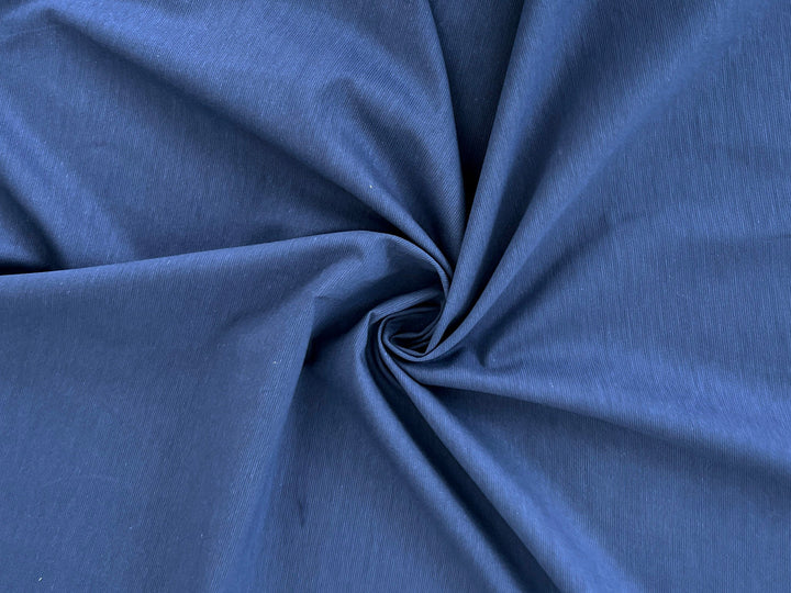 Blue Cotton Polyester Dobby Fabric – Subtle Stripe, Natural Stretch 8270