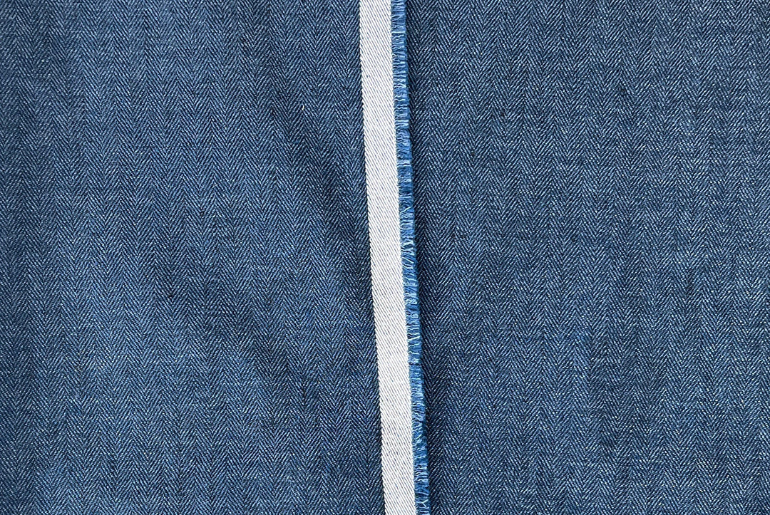 Linen Blend Herringbone Chambray Fabric with Stretch – Medium Weight 8013 8014 8200