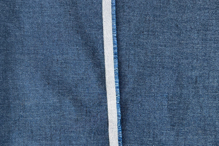 Linen Blend Herringbone Chambray Fabric with Stretch – Medium Weight 8013 8014 8200