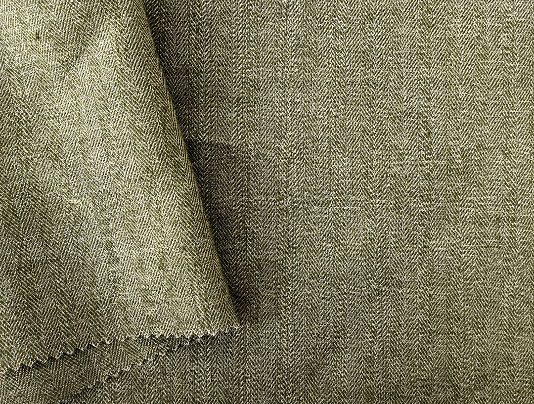 Linen Blend Herringbone Chambray Fabric with Stretch – Medium Weight 8013 8014 8200