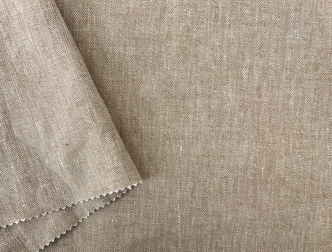 Linen Blend Herringbone Chambray Fabric with Stretch – Medium Weight 8013 8014 8200