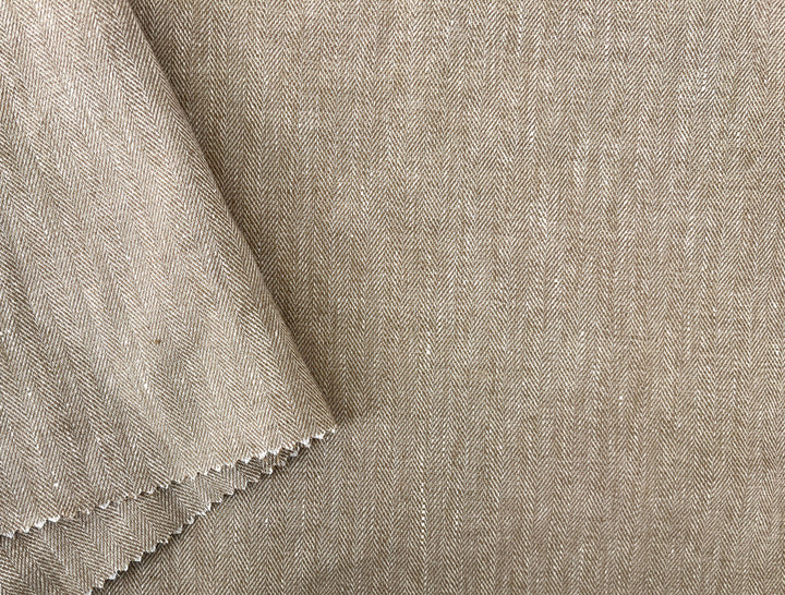 Linen Blend Herringbone Chambray Fabric with Stretch – Medium Weight 8013 8014 8200