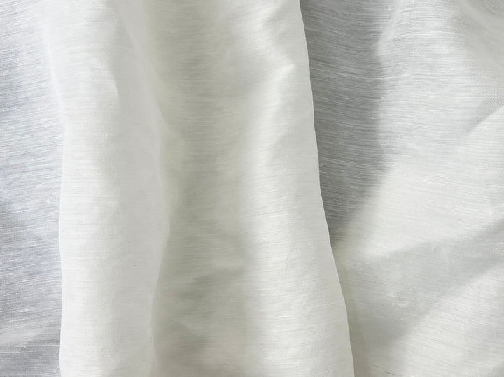 White Linen Nylon Twill Fabric – Light to Medium Weight, Pre-Washed Soft 4279
