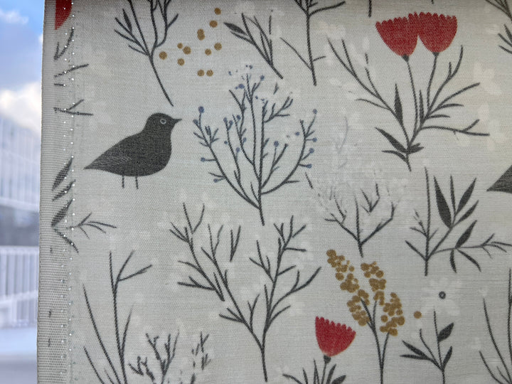 Scandinavian Winter Forest Print Rayon Wool Fabric – Light Twill Weave, Soft Pre-Washed