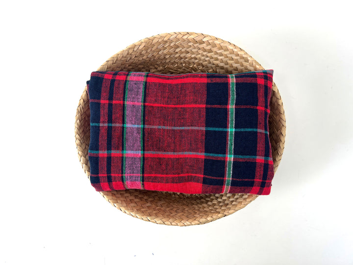 100% Linen Tartan Plaid Fabric – Light–Medium Weight with Soft Handfeel 7981 7982