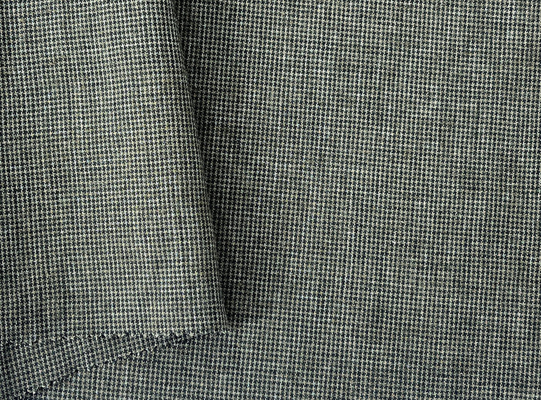 Linen Blend Micro Gingham Fabric – Delavé Texture, Medium Weight 8065 8075