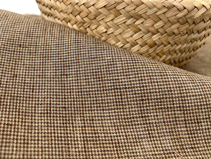 Linen Blend Micro Gingham Fabric – Delavé Texture, Medium Weight 8065 8075