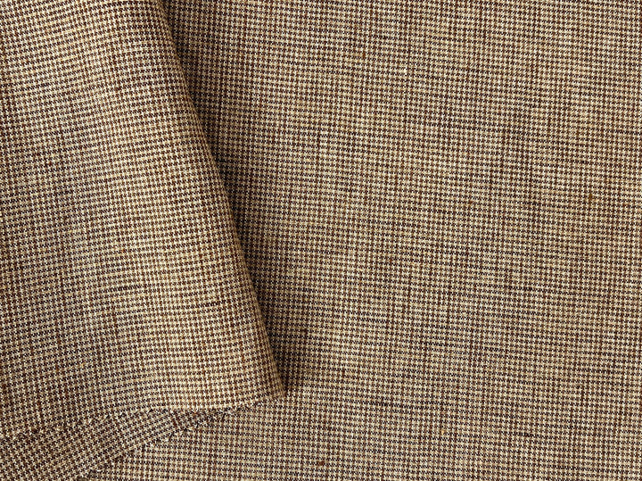 Linen Blend Micro Gingham Fabric – Delavé Texture, Medium Weight 8065 8075