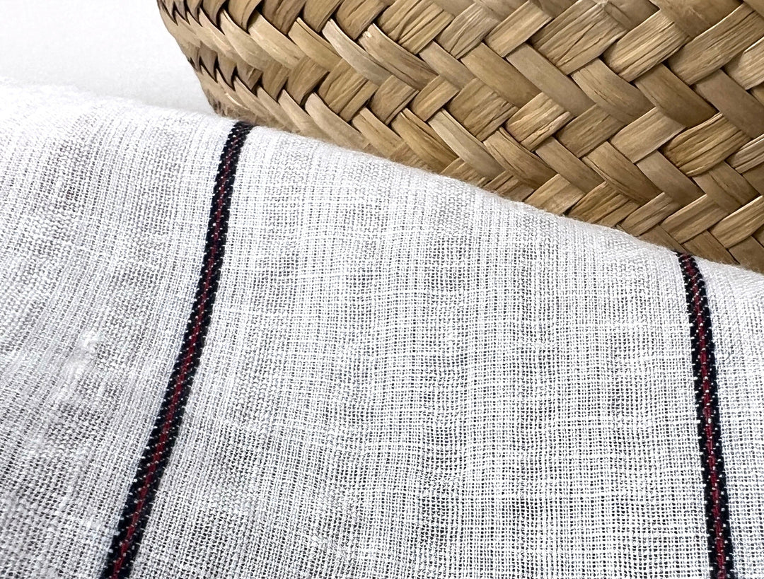 Linen Cotton Stripe Fabric – Subtle Seersucker Texture 6120