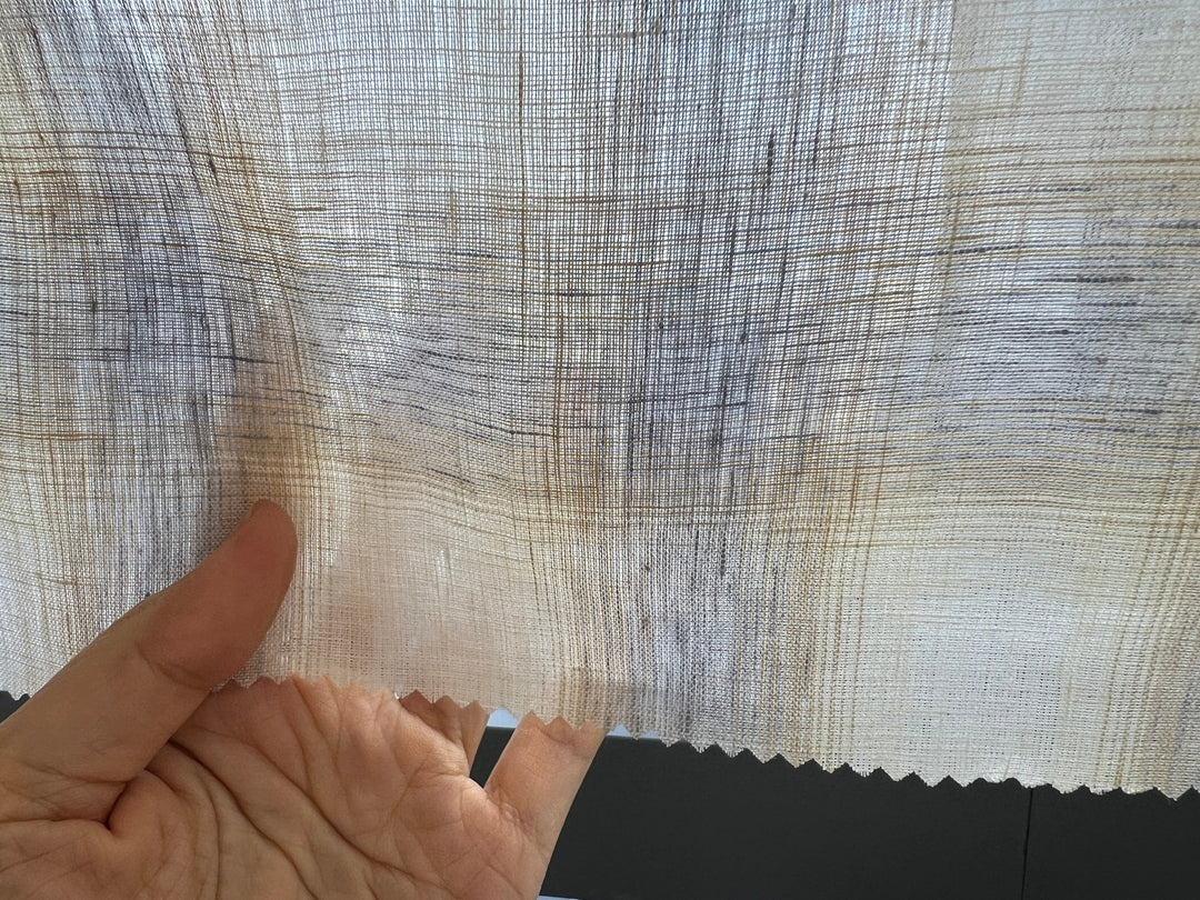 Soft Neutral Plaid Linen — 100% Linen Fabric 8297