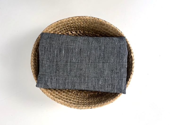 Textured Linen Blend Check Fabric – Cool Crisp Handfeel 8176