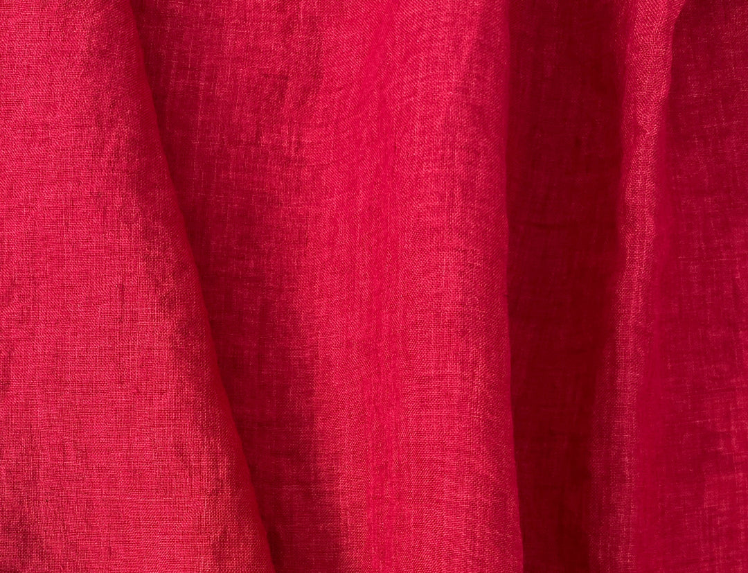 100% Linen Soft&Crisp Fabric 21s Vintage Chambray Red 8318