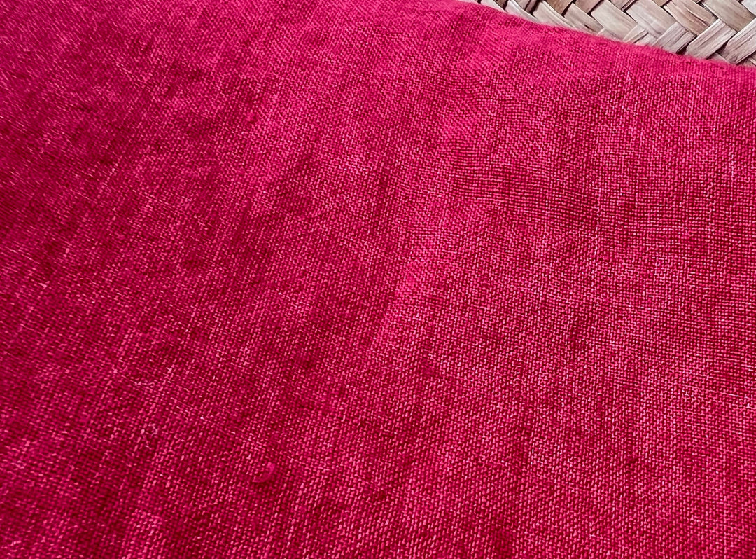 100% Linen Soft&Crisp Fabric 21s Vintage Chambray Red 8318