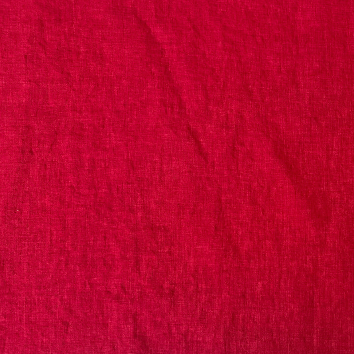 100% Linen Soft&Crisp Fabric 21s Vintage Chambray Red 8318