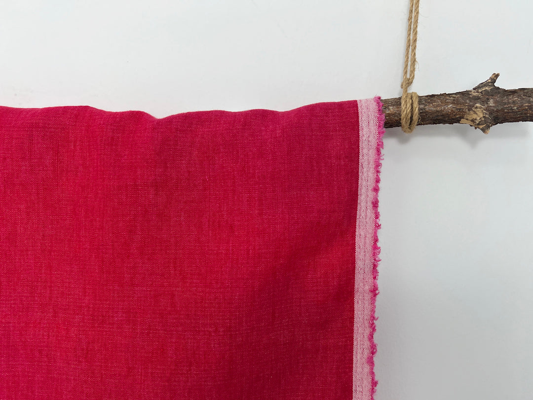 Delave Vintage Dyed 100% Linen Fabric – Medium to Heavyweight, Soft Finish Crimson Pink 7942