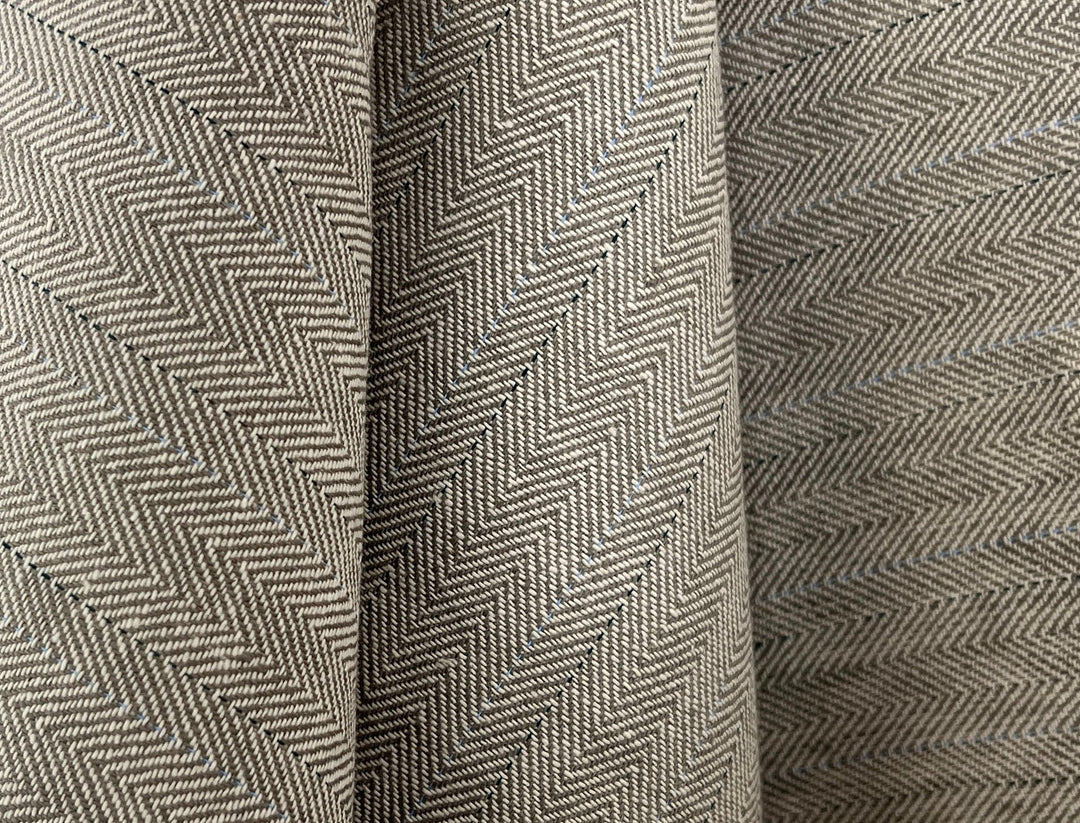 Two-Tone Herringbone Pinstripe | Linen Cotton Fabric 7303 7304