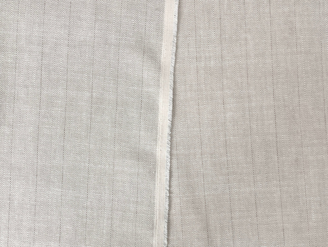 Two-Tone Herringbone Pinstripe | Linen Cotton Fabric 7303 7304