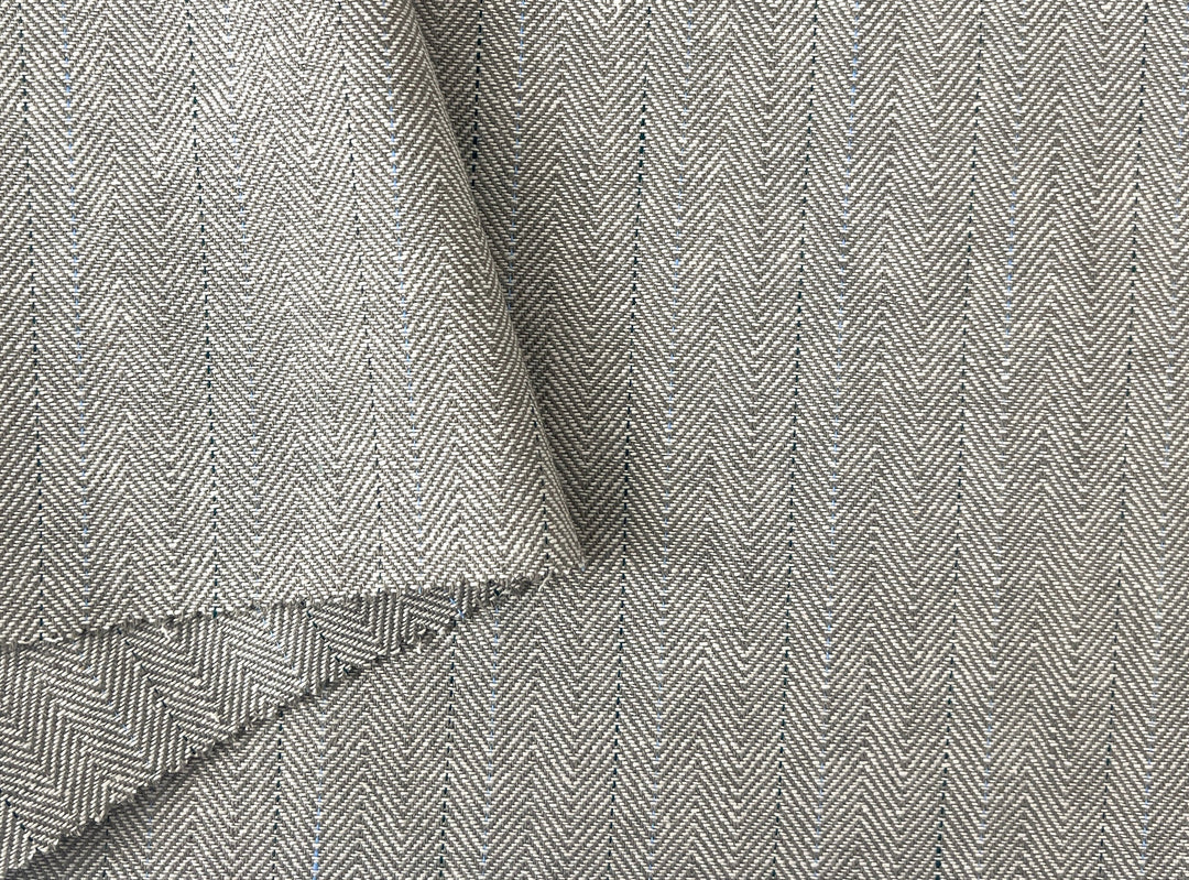 Two-Tone Herringbone Pinstripe | Linen Cotton Fabric 7303 7304