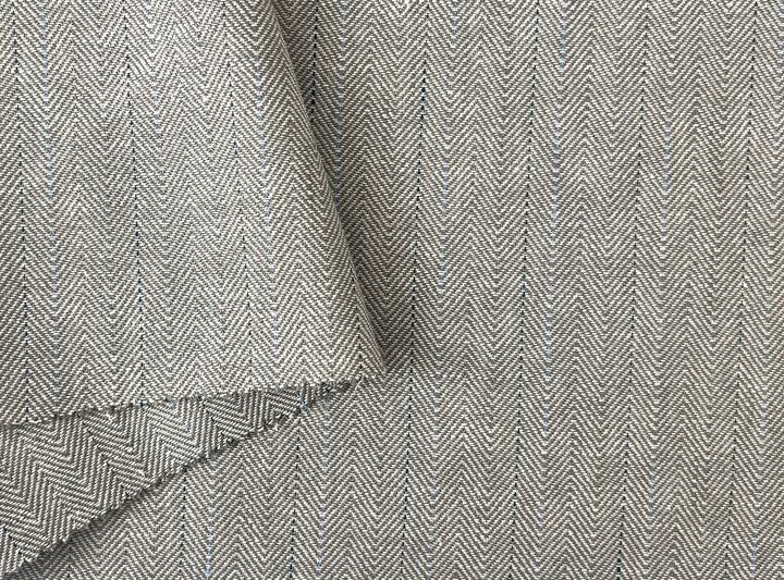 Two-Tone Herringbone Pinstripe | Linen Cotton Fabric 7303 7304