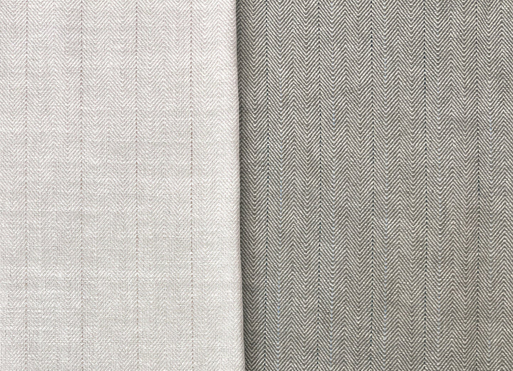 Two-Tone Herringbone Pinstripe | Linen Cotton Fabric 7303 7304