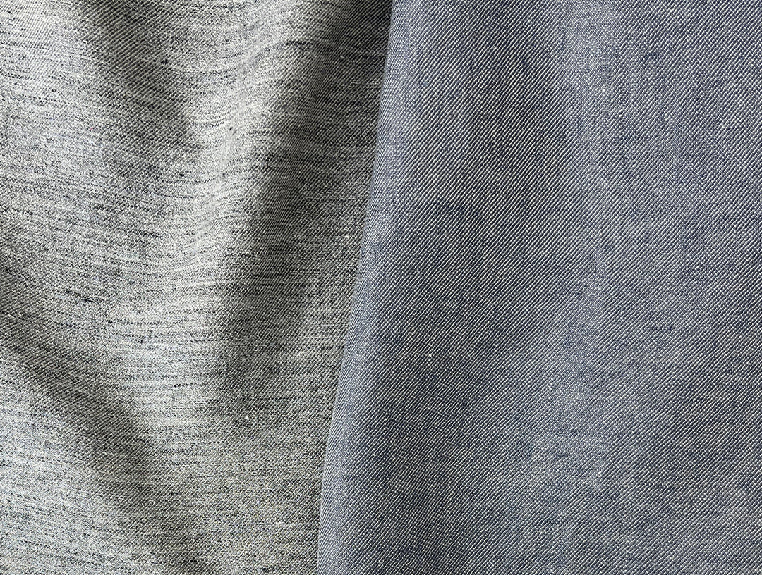 Two-Tone Chambray Twill | 100% Linen Fabric 8331 8332
