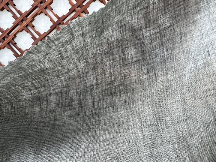 100% Linen Soft&Crisp Fabric 21s Vintage Chambray Greenish gray 8343