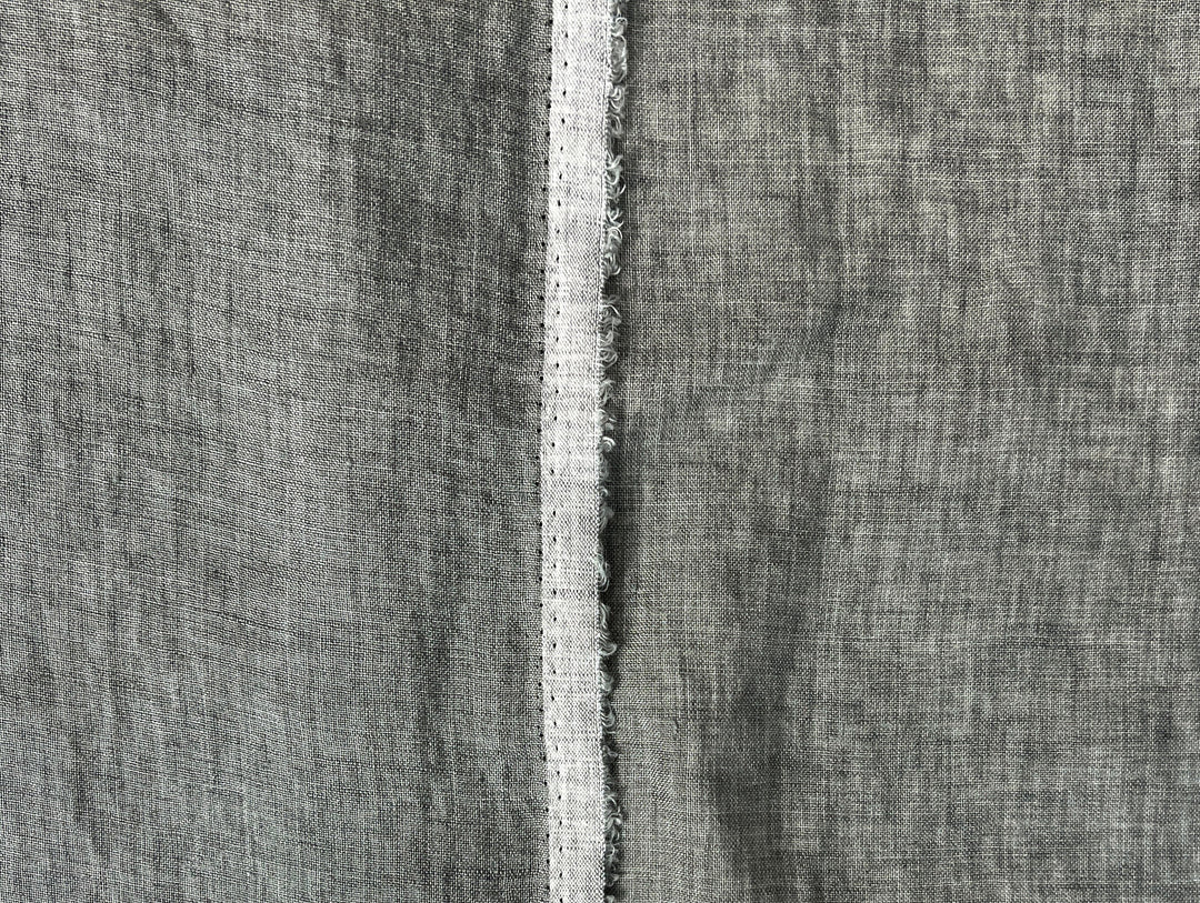 100% Linen Soft&Crisp Fabric 21s Vintage Chambray Greenish gray 8343